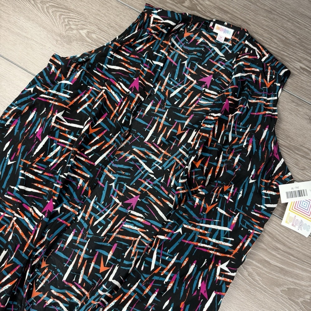 Lularoe Women's Joy Sleeveless Vest Cardigan Abstract Multicolor Size Medium New